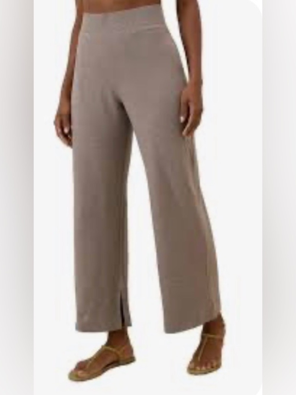 PACT organic cotton wide leg pant deep taupe heather large